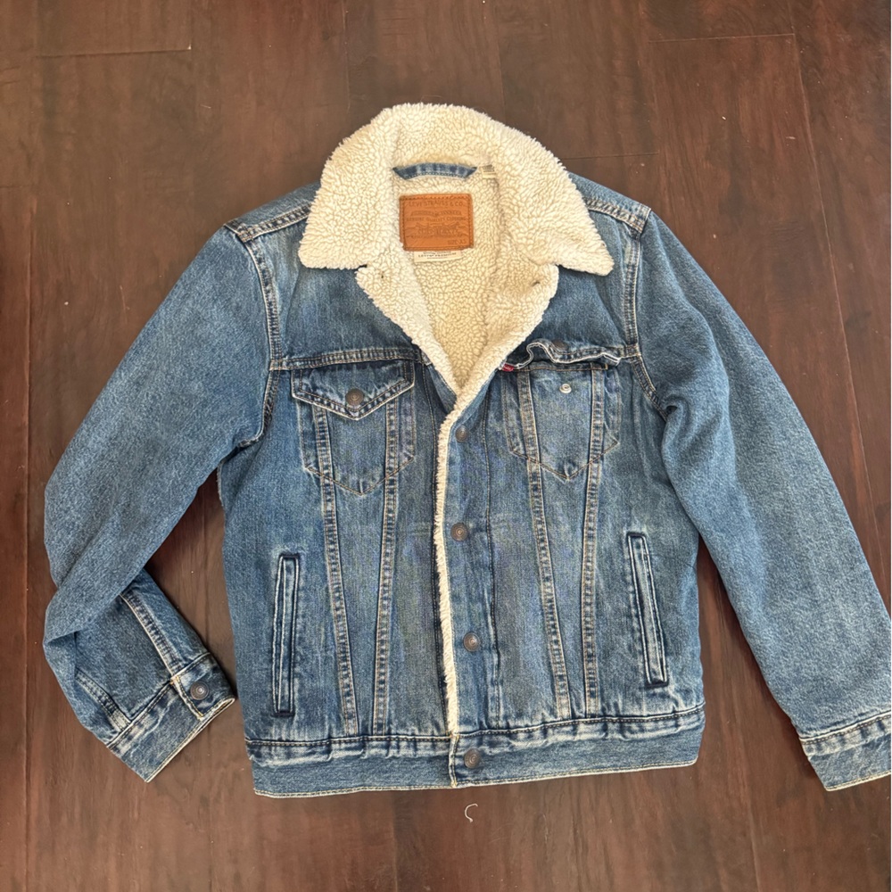 Levi's Blue Denim Sherpa Jacket
